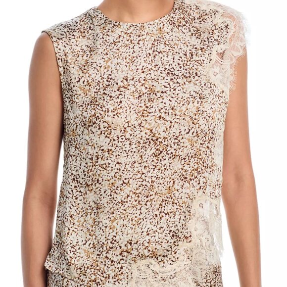 AQUA Lace Inset Top - Picture 2 of 5